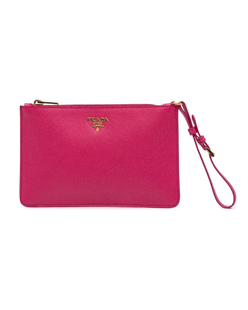 Prada Kosmetiktaschen Saffiano Zip Pouch rosa Gold