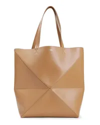 Loewe Totes Light Brown Leather Puzzle Fold Large Tote Braun