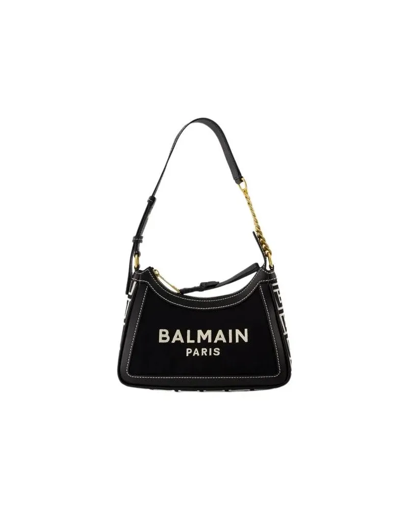 Balmain Shopper B-Army Shoulder Bag - Canvas - Ivory/Black Schwarz