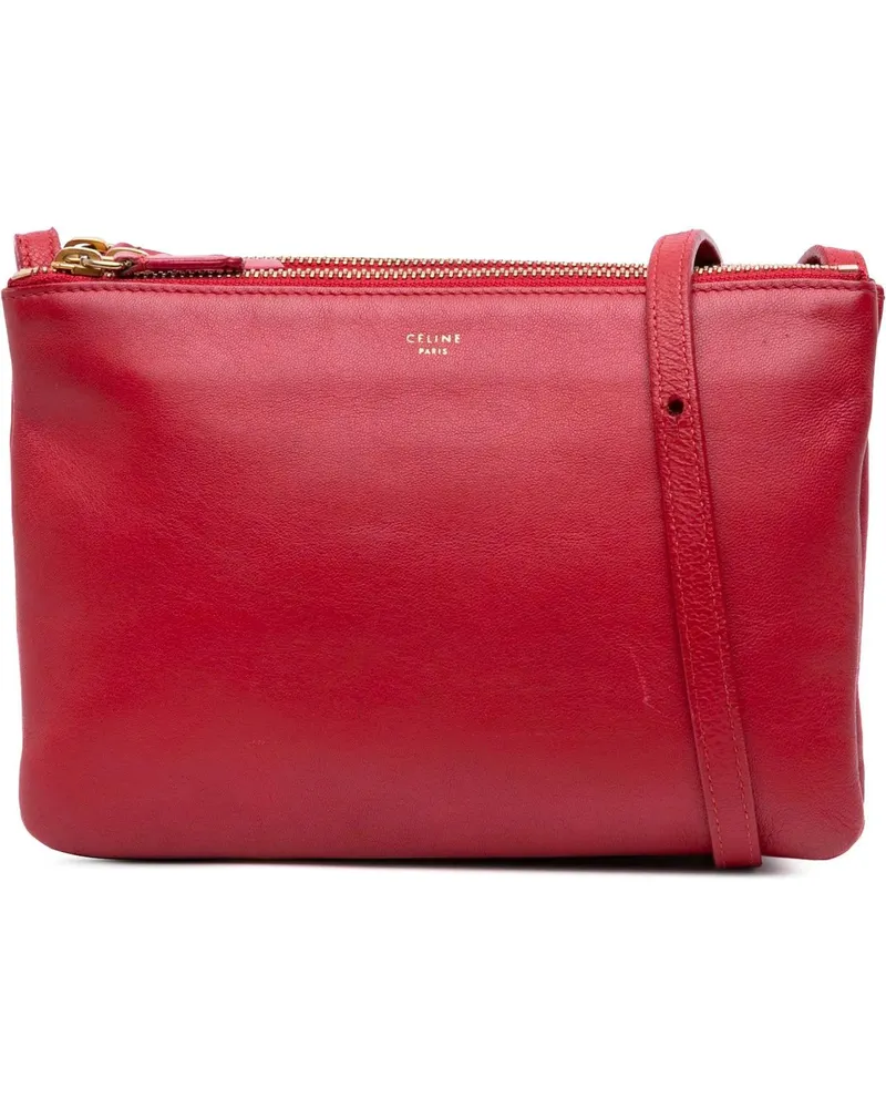 Celine Hobo Bags Small Lambskin Trio Crossbody rot Rot