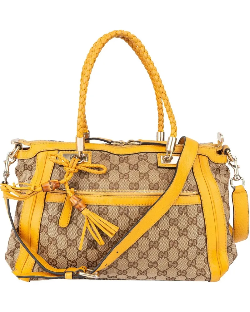 Gucci Crossbody Bags  GG Monogram Bamboo Handbag braun Braun