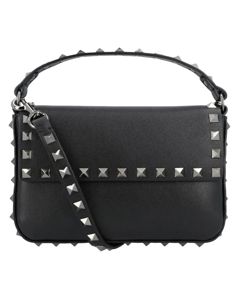 Valentino Garavani Hobo Bags Mini Rockstud Calfskin Shoulder Bag schwarz Schwarz