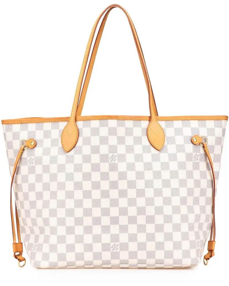 Louis Vuitton Shopper Damier Azur Neverfull MM weiß Weiß