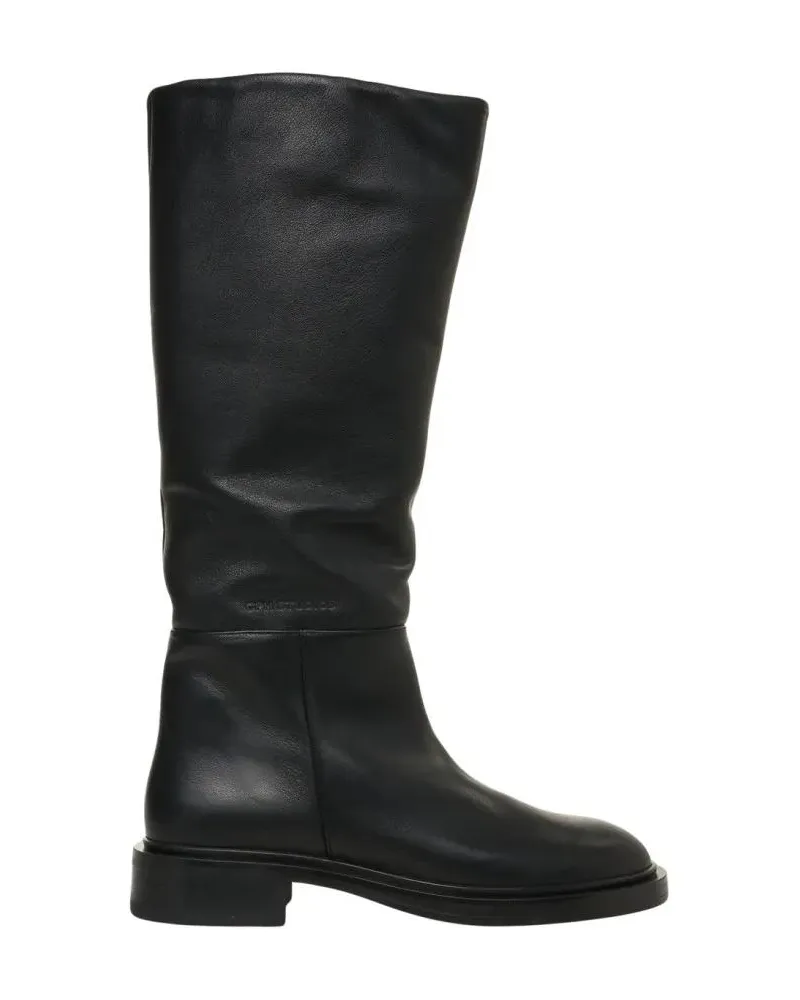 Copenhagen Stiefel Knee-High Black Leather Copenaghen Boots With Mini schwarz Schwarz
