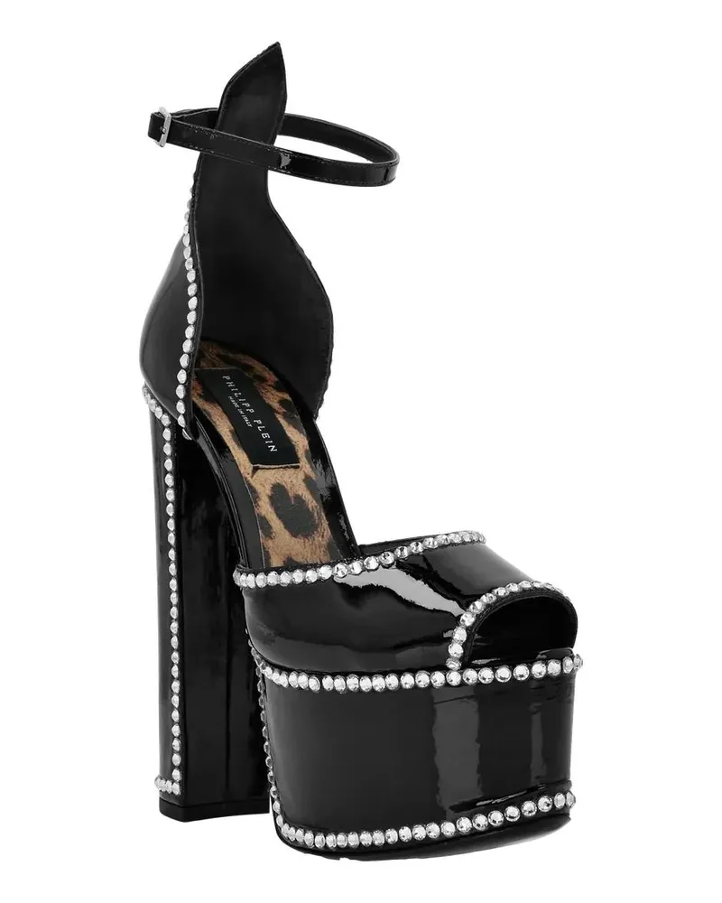 Philipp Plein Sandaletten mit Absatz Sandalen High Heels schwarz Schwarz