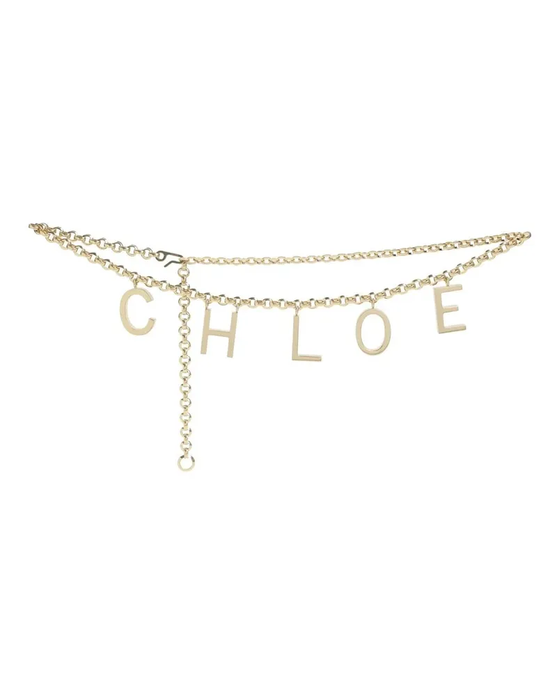 Chloé Gürtel Metallic Double Chain Belt goldfarben Gold