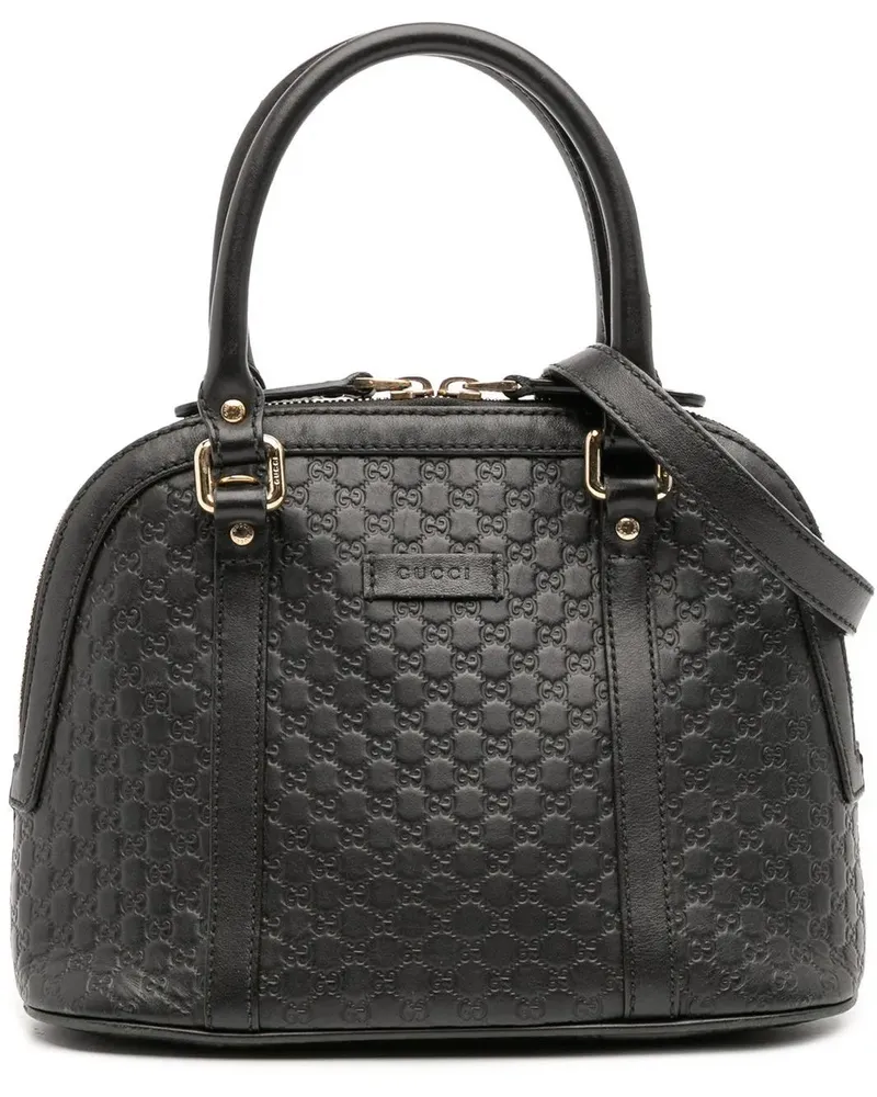 Gucci Hobo Bags Mini Microssima Dome Satchel schwarz Schwarz