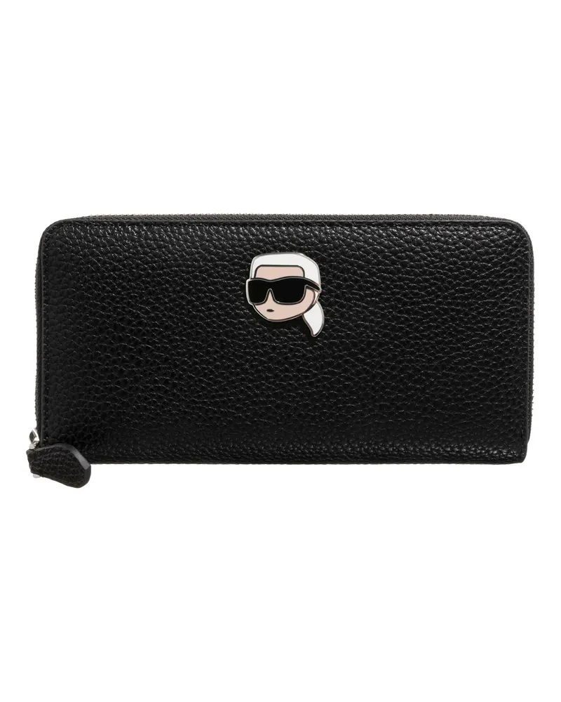 Karl Lagerfeld Portemonnaie Ikon Pebble Cont Wallet schwarz Schwarz