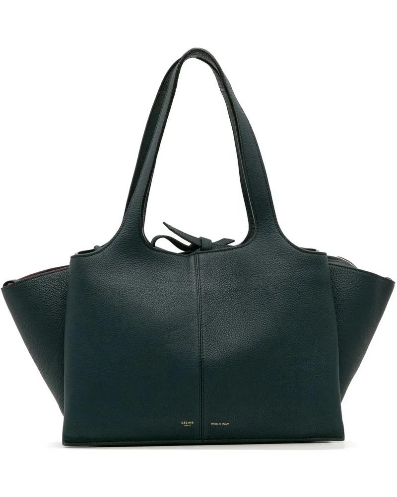Celine Shopper Medium Calfskin Trifold Tote blau Blau