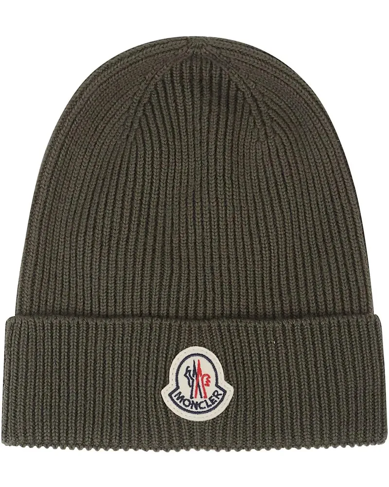 Moncler Caps & Mützen Tricot Beanie Green grün Grün