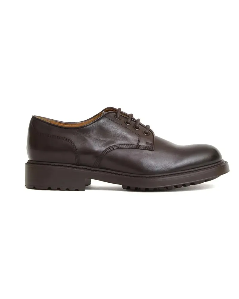 Doucal´s Brown Leather Derby Shoes With Ultra-Light Rubber braun Braun