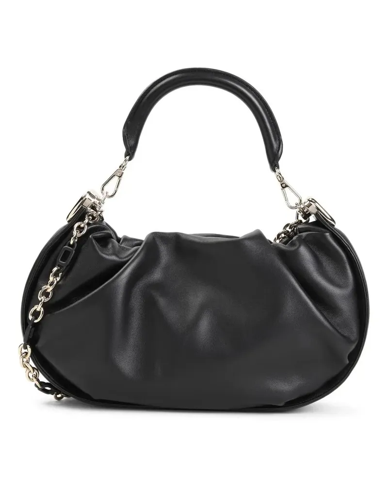 Roger Vivier Hobo Bags Gathered Black Nappa Lamb Leather Handbag schwarz Schwarz