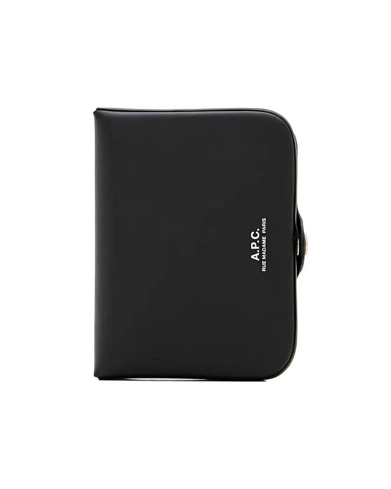 A.P.C. Portemonnaies Compact Coin Purse With Rounded Design schwarz Schwarz