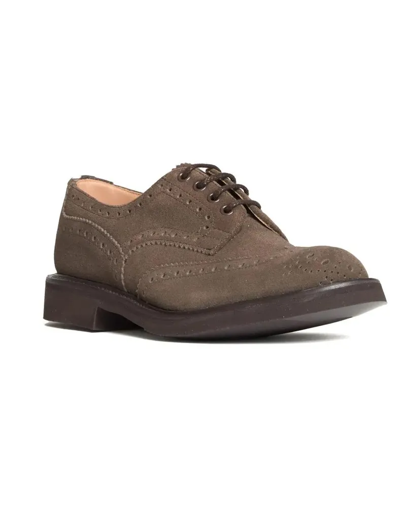 Tricker's Mens Flint Repello Suede Derby Brogues grau Grau