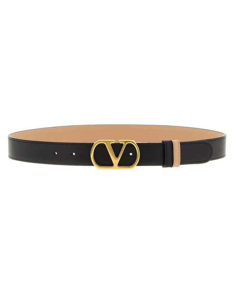 Valentino Garavani Gürtel Sleek Black Belt With Polished Buckle And Refined schwarz Schwarz