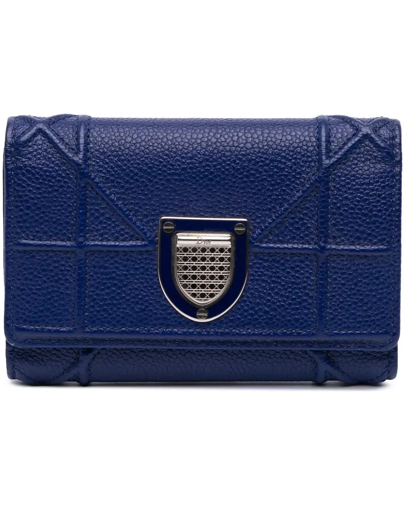Dior Portemonnaie Grained Calfskin Diorama Elancee Wallet blau Blau
