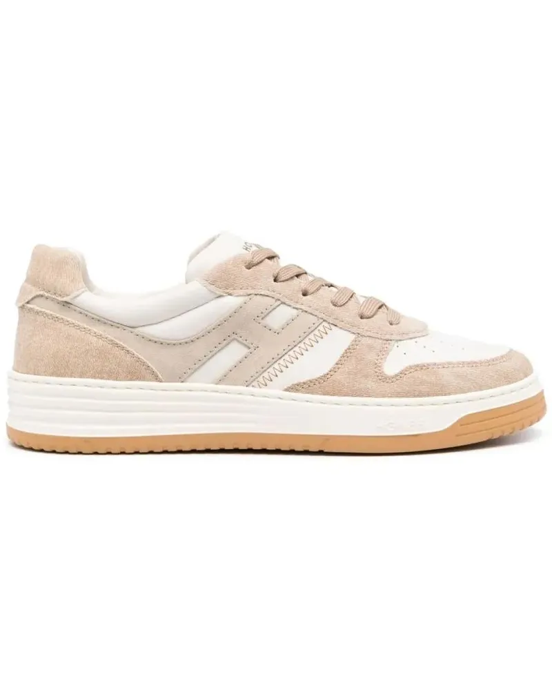 Hogan Low-Top Sneaker Panelled Beige And Cream Leather Sneakers With Log beige Beige