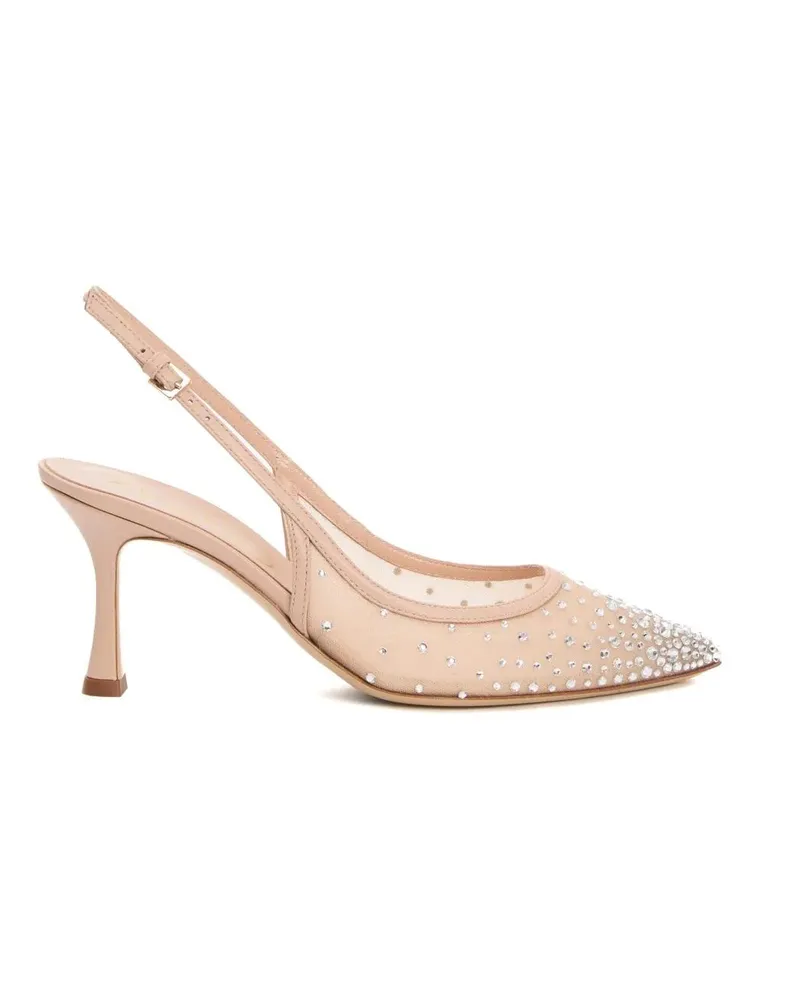 NINALILOU Hohe Schuhe Nude Rhinestone Net Slingback Heel 75Mm beige Beige
