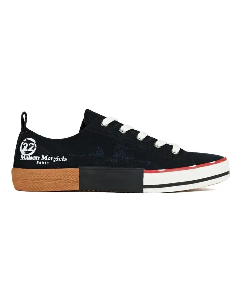 Maison Margiela Low-Top Sneaker Printed Logo Canvas Sneakers schwarz Schwarz