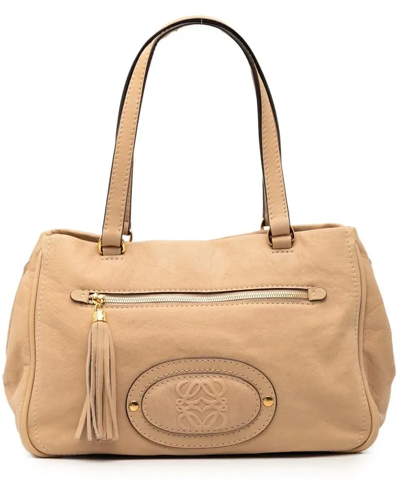 Loewe Hobo Bags Nubuck Anagram Madrid Fringe Shoulder Bag braun Braun