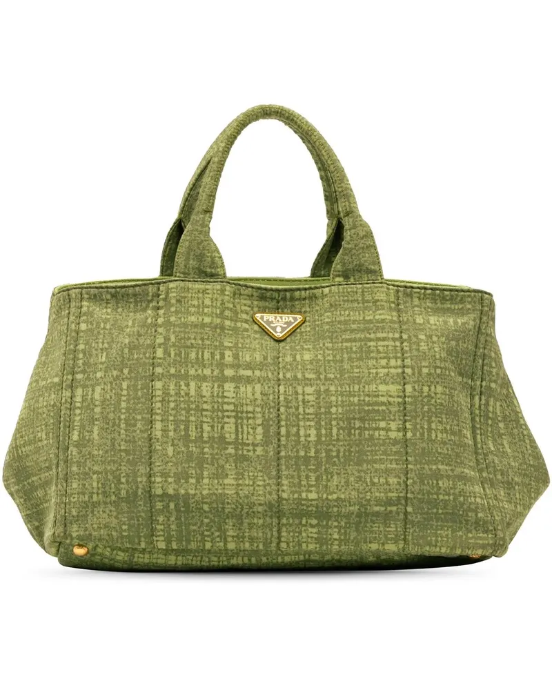 Prada Hobo Bags Large Canvas Canapa Satchel grün Grün