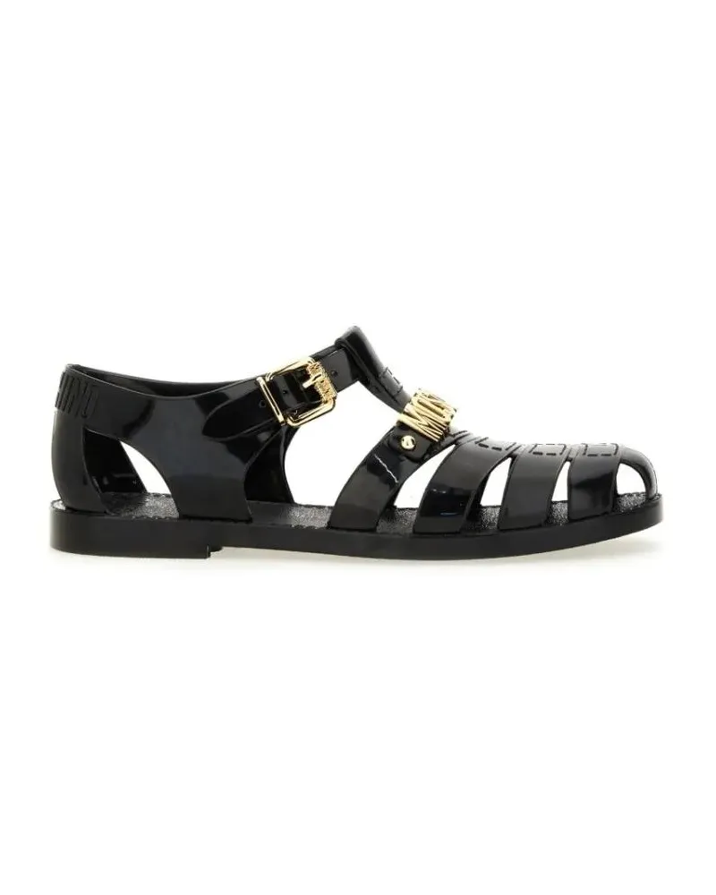 Moschino Sandalen "Jelly" Sandal With Lettering Logo schwarz Schwarz