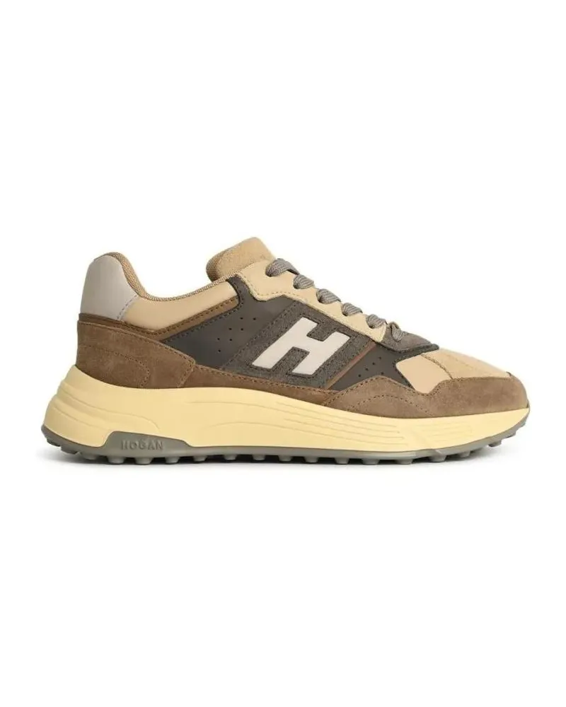 Hogan Low-Top Sneaker Layered Beige Sneakers With Prominent 'H' Logo beige Beige