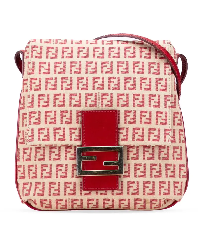 Fendi Hobo Bags Zucchino Canvas Flap Crossbody braun Braun