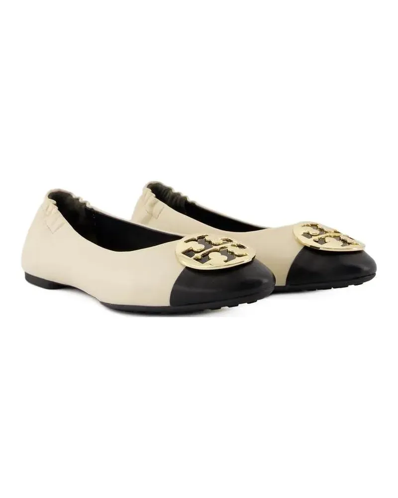 Tory Burch Claire Cap-Toe Ballerinas - Leather - Cream beige Beige