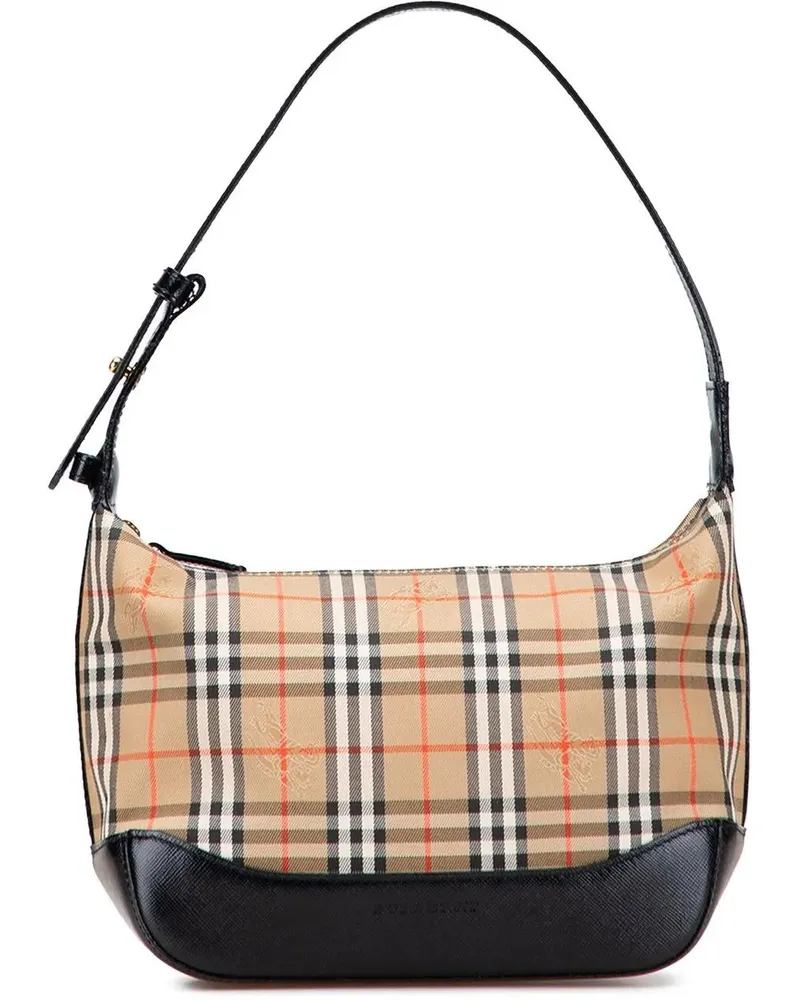 Burberry Hobo Bags Haymarket Check Canvas Shoulder Bag braun Braun