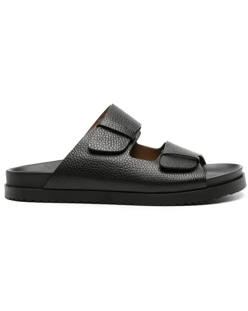 Doucal´s Loafer Round-Toe Leather Slides schwarz Schwarz