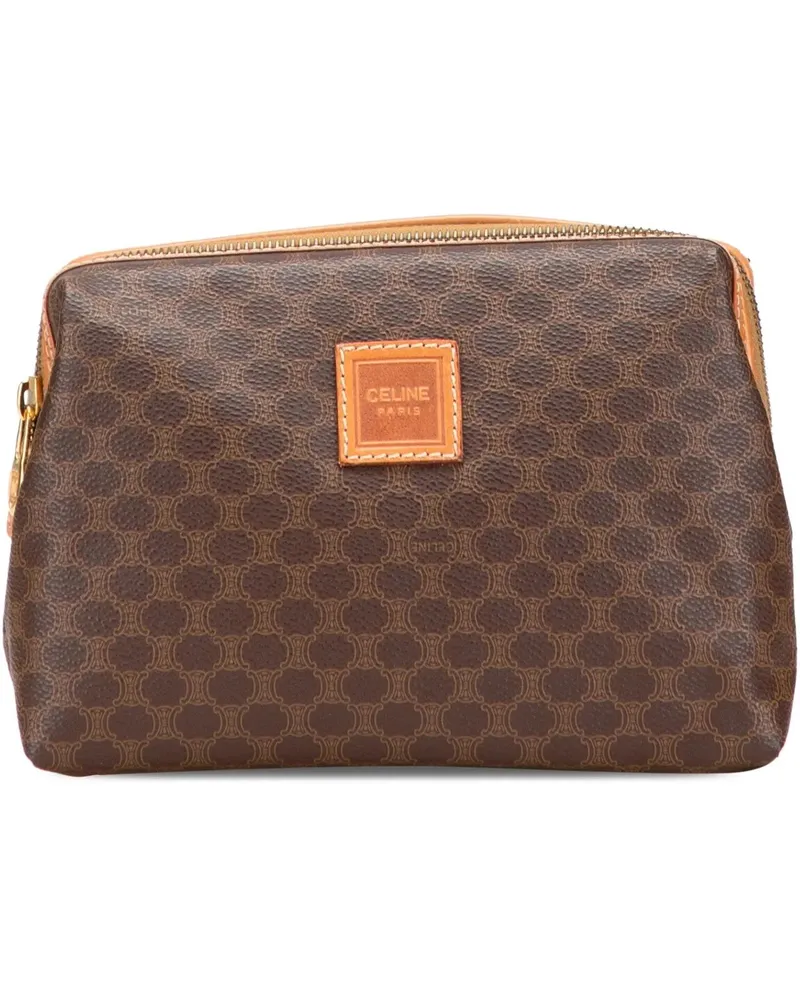 Celine Clutches Macadam Coated Canvas Clutch braun Braun