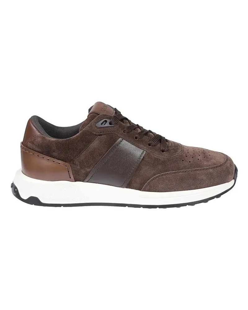 TOD'S Low-Top Sneaker Brown Suede Sneakers With Leather Panels braun Braun