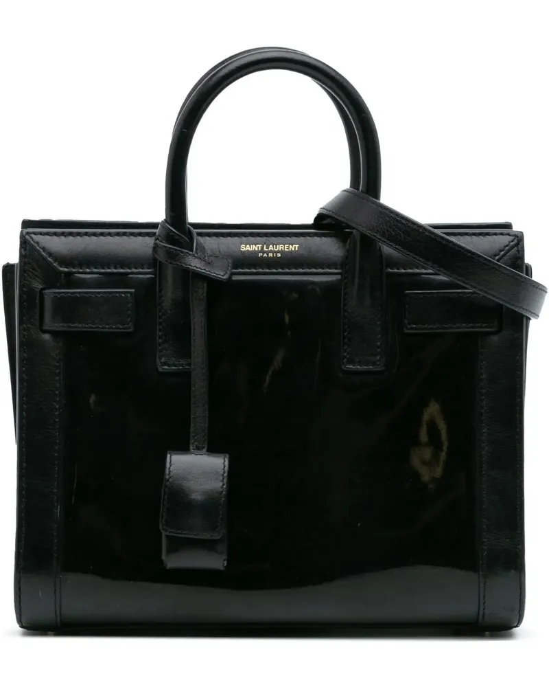 Saint Laurent Hobo Bags Nano Patent Sac de Jour Satchel schwarz Schwarz