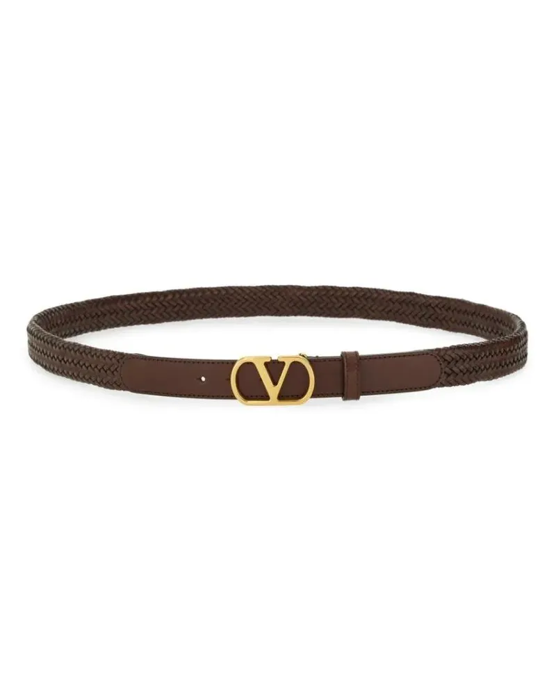 Valentino Garavani Gürtel "Vlogo Signature" Weave Belt braun Braun