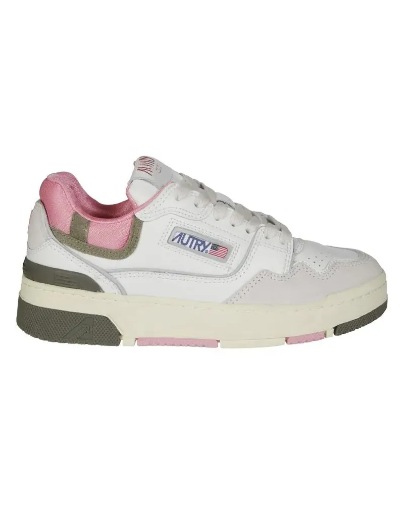 AUTRY Low-Top Sneaker Clc Low Low-Top Sneaker With Olive Green And Pink weiß Weiß