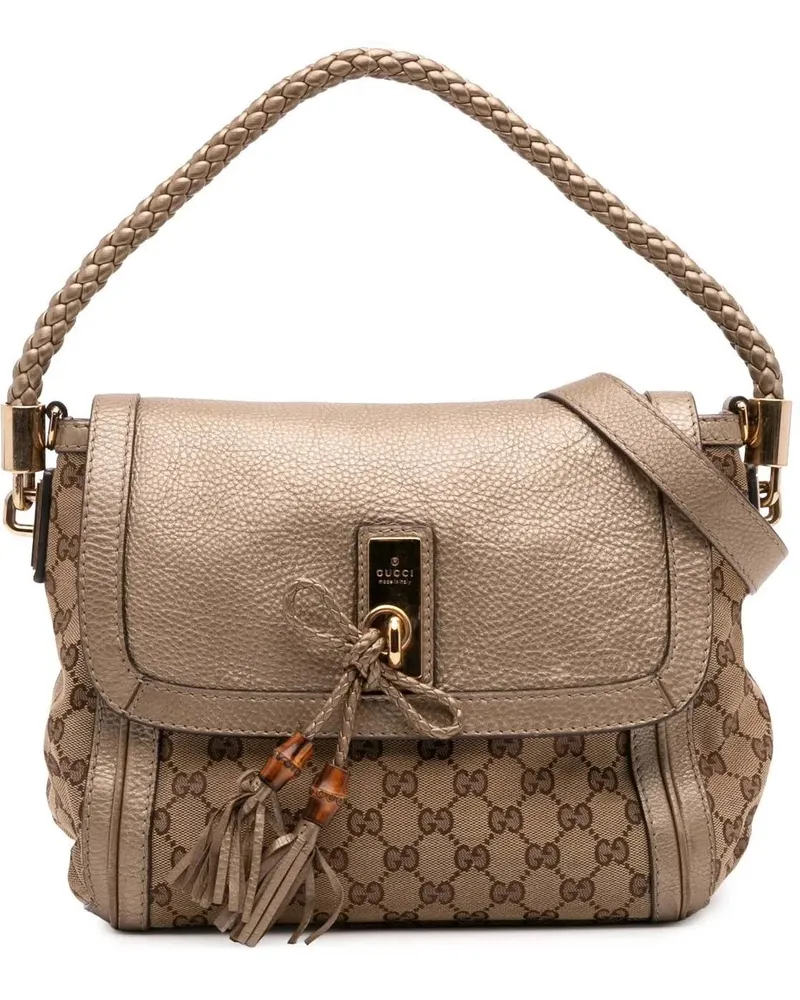 Gucci Hobo Bags GG Canvas Bella Flap Satchel braun Braun