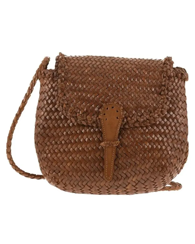 Dragon Diffusion Hobo Bags Mini City Bag - Woven Leather Bag braun Braun