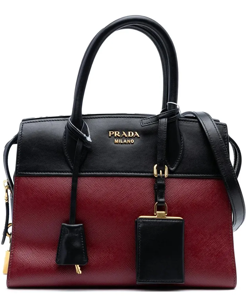 Prada Hobo Bags Small Saffiano And City Calf Esplanade Satchel rot Rot