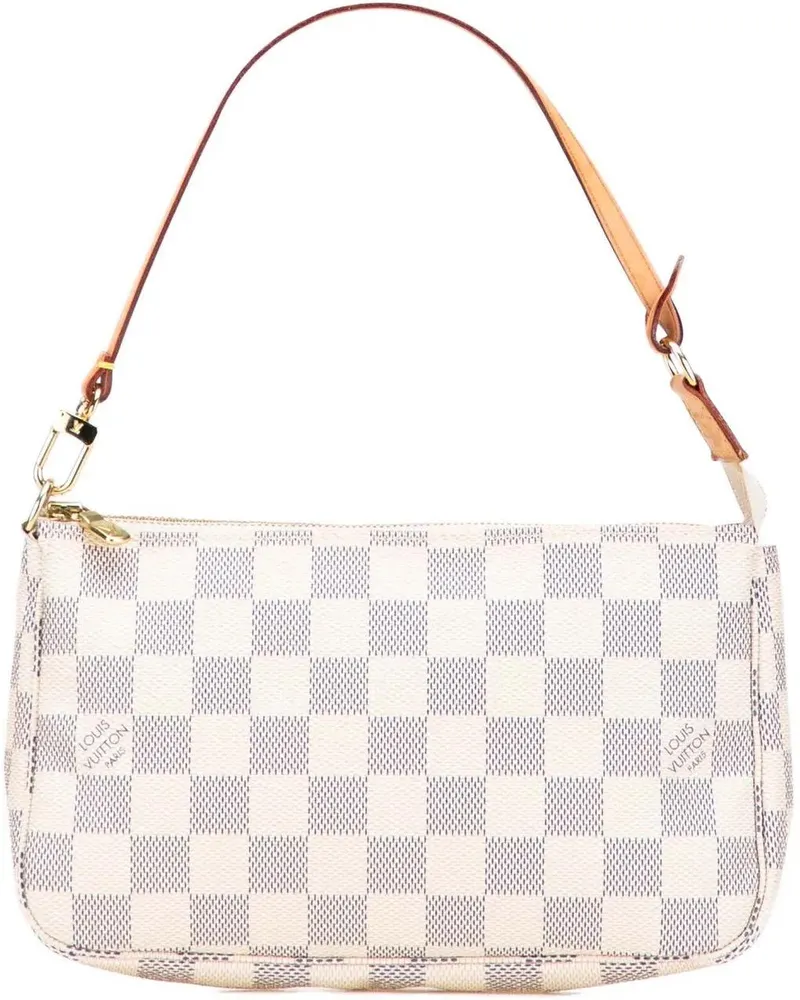 Louis Vuitton Hobo Bags Damier Azur Pochette Accessoires weiß Weiß