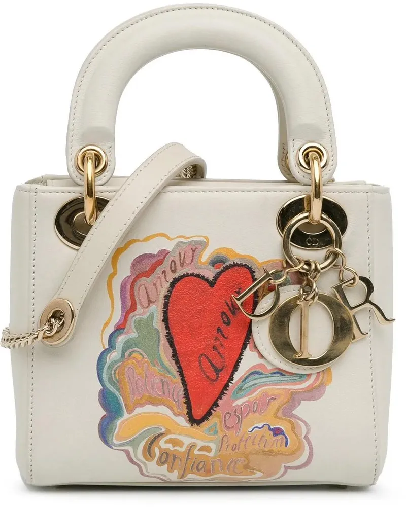 Dior Hobo Bags 2018 Niki De Saint Phalle Mini Calfskin Dioramour weiß Weiß