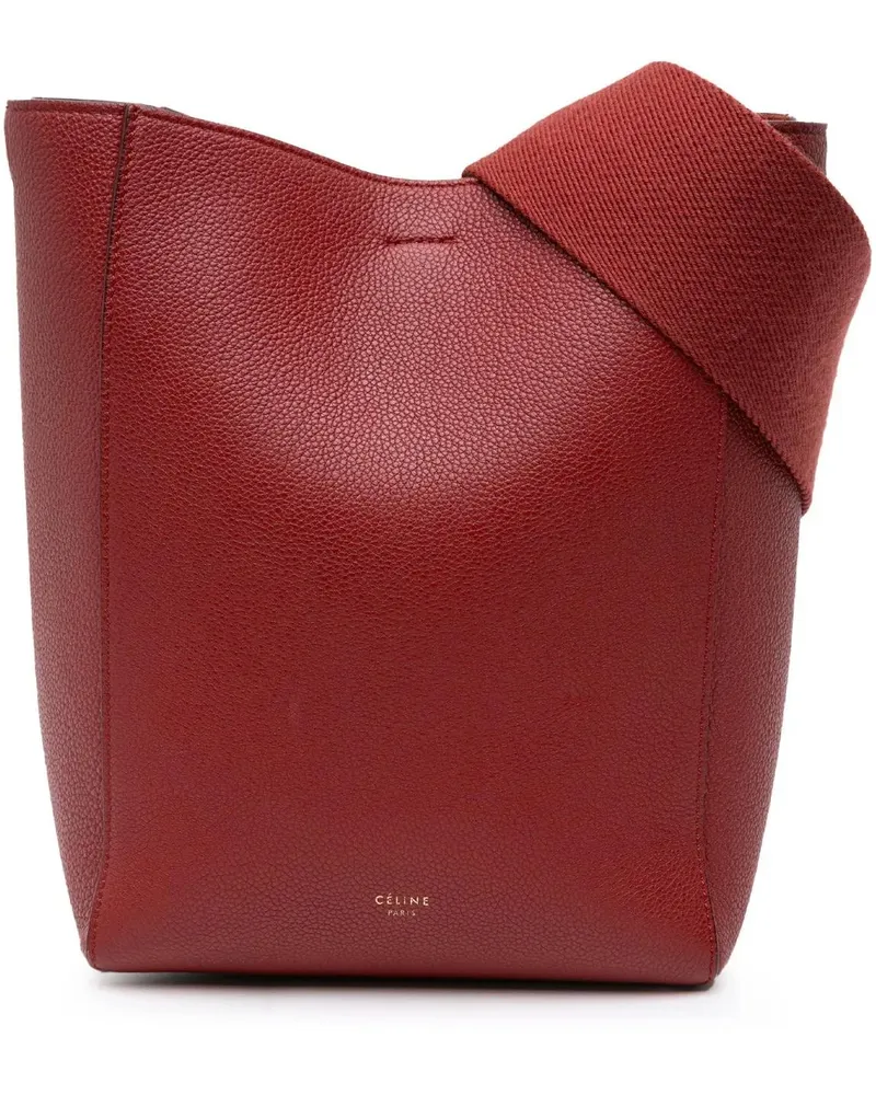 Celine Hobo Bags Small Leather Seau Sangle Bucket Bag rot Rot