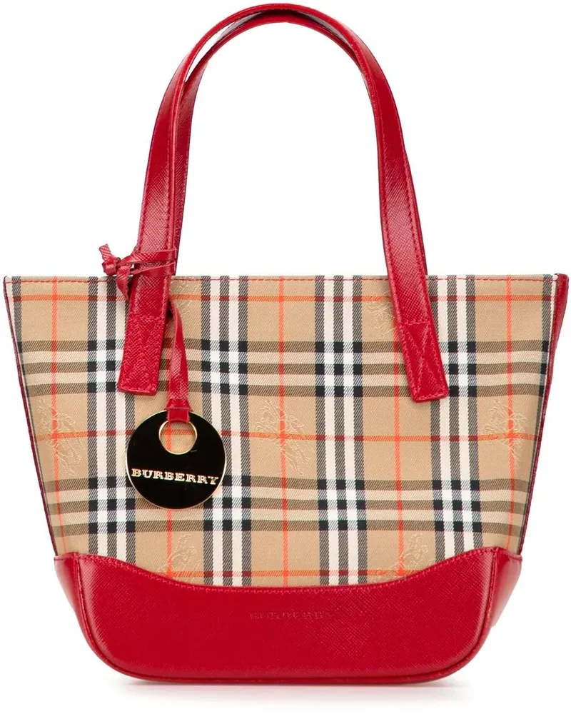 Burberry Crossbody Bags Haymarket Check Canvas Handbag braun Braun