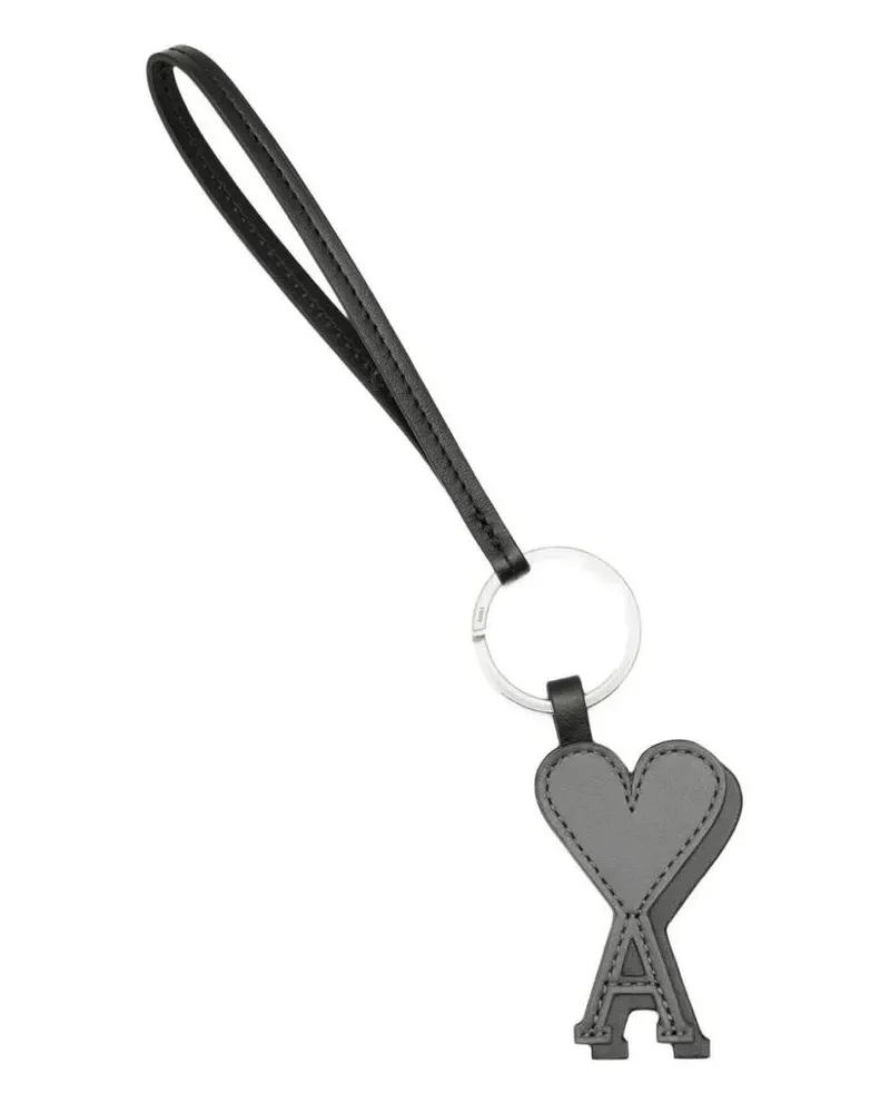 AMI Paris Schlüssel- & Taschenanhänger Charming Bag With Leather Logo gray Grau