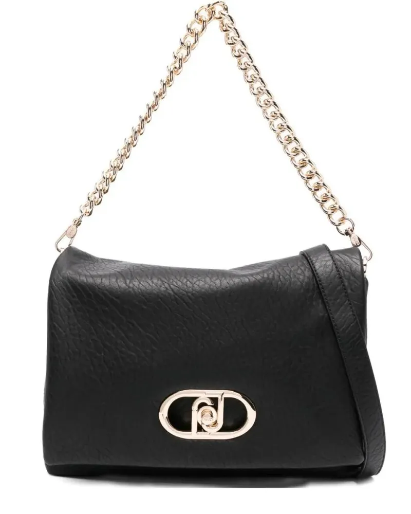 Liu Jo Crossbody Bags Textured Black Handbag With Gold-Tone Clasp schwarz Schwarz