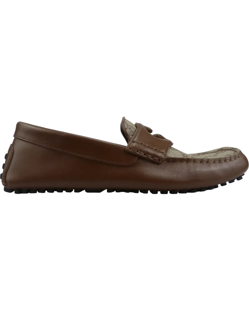Gucci Loafer Mocassino Driver Uomo con Incrocio GG braun Braun