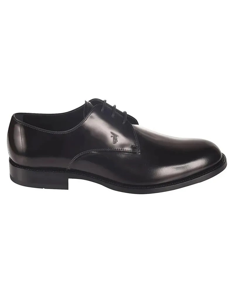 TOD'S Polished Leather Lace-Up Francesina Shoes schwarz Schwarz