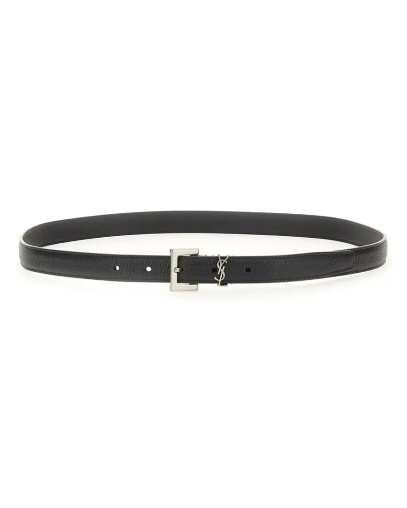 Saint Laurent Gürtel "Cassandre" Thin Belt schwarz Schwarz