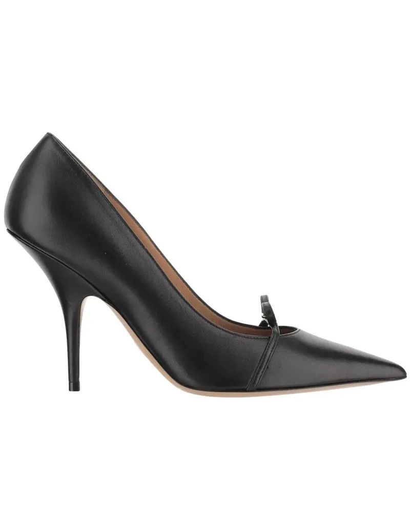 Ferragamo Hohe Schuhe Leather Pumps With Logo schwarz Schwarz