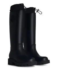 Moncler Boots & Stiefeletten Kickstream' Black Leather Blend Boots Beige